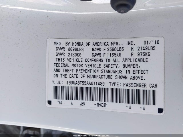 2010 ACURA TL 19UUA8F55AA011489 Photo 8