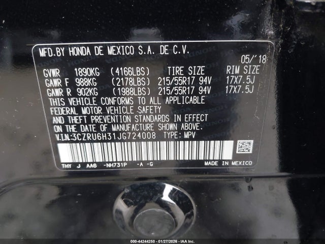 2018 HONDA HR-V 3CZRU6H31JG724008 Photo 8