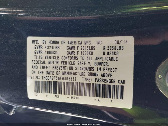 1HGCR2F56FA008531 Honda Accord Sport