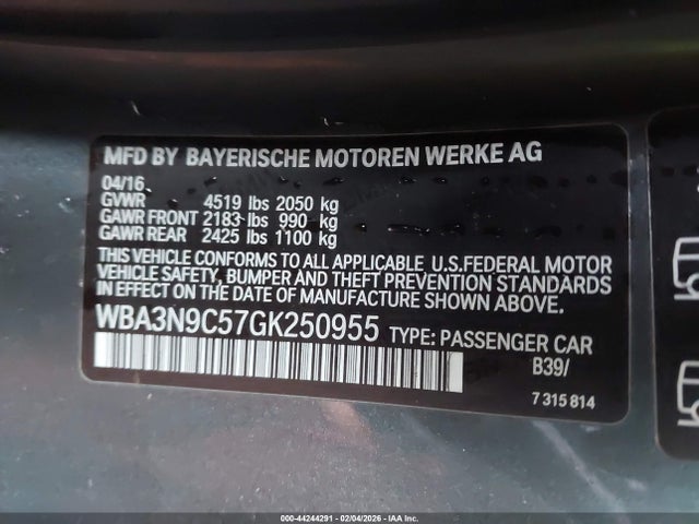 2016 BMW 4 SERIES WBA3N9C57GK250955 Photo 8