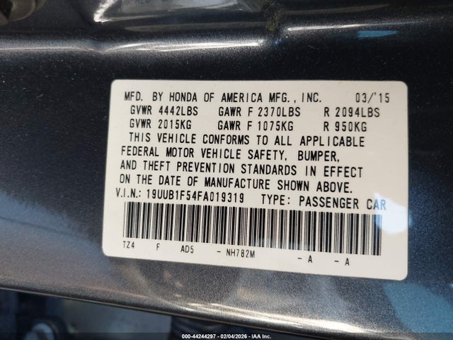 Продажа на аукционе авто 2015 Acura Tlx Tech, vin: 19UUB1F54FA019319, номер лота: 44244297
