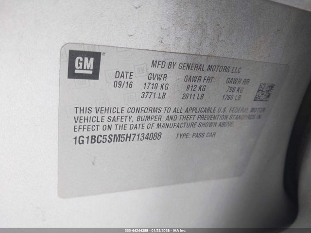 1G1BC5SM5H7134088 Chevrolet Cruze Ls Auto
