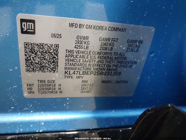 KL47LBEP2SB231359 Buick Envista Sport Touring Fwd