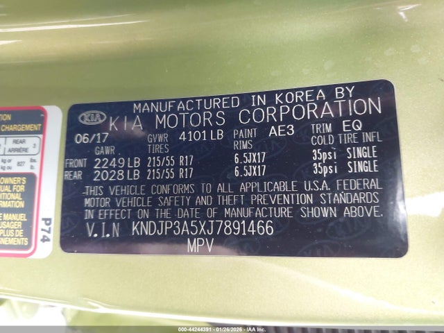 KNDJP3A5XJ7891466 KIA SOUL +