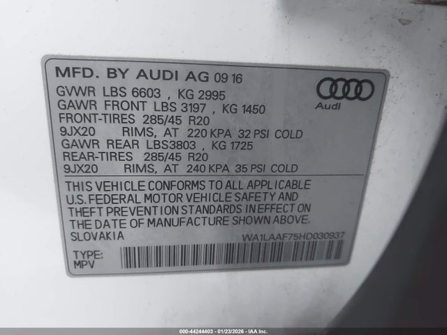 2017 AUDI Q7 WA1LAAF75HD030937 Photo 8