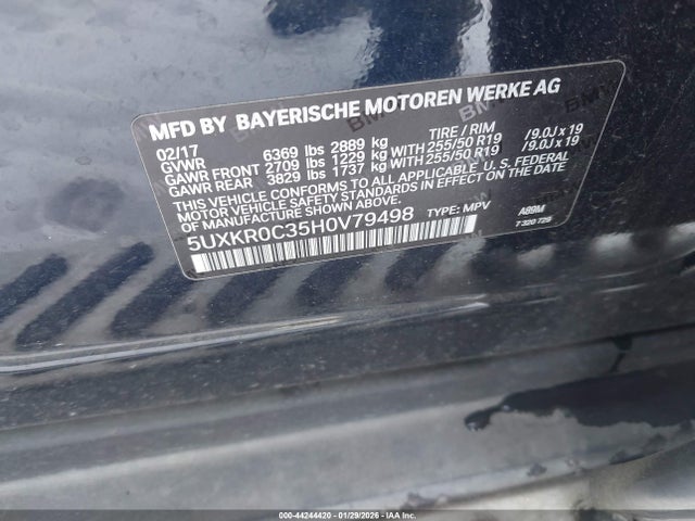 Продажа на аукционе авто 2017 Bmw X5 Xdrive35i, vin: 5UXKR0C35H0V79498, номер лота: 44244420