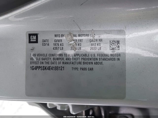 44244439 :رقم المزاد ، 1G4PP5SK4E4188121 vin ، 2014 Buick Verano مزاد بيع
