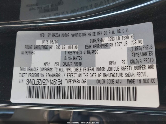 3MYDLBZV9GY145154 Scion IA