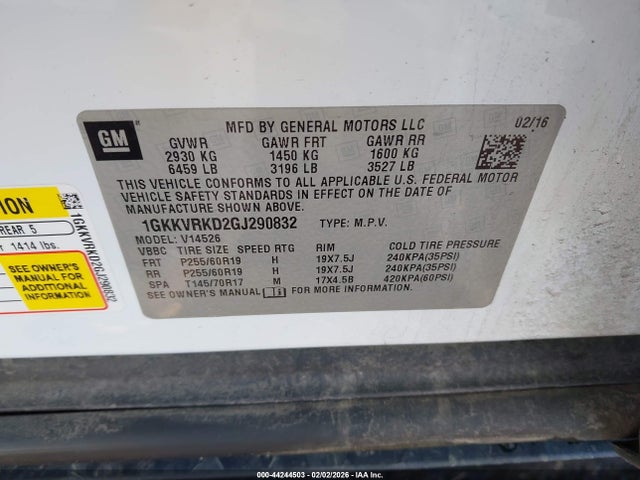 GMC Acadia Slt-1 2016 1GKKVRKD2GJ290832 Image 9