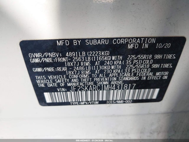 Subaru Forester Sport 2021 JF2SKARC1MH431817 Image 9