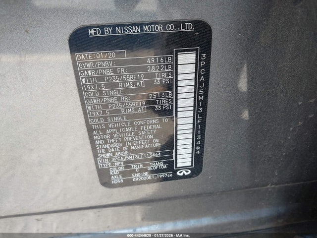 Продаж на аукціоні авто 2020 Infiniti Qx50 Luxe, vin: 3PCAJ5M13LF113464, номер лоту: 44244629