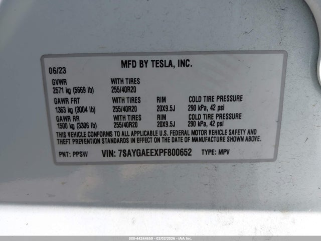 2023 TESLA MODEL Y 7SAYGAEEXPF800652 Photo 8