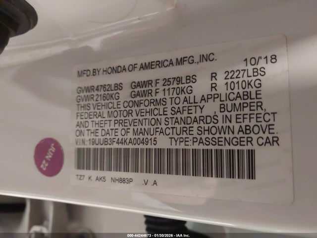 2019 ACURA TLX 19UUB3F44KA004915 Photo 8