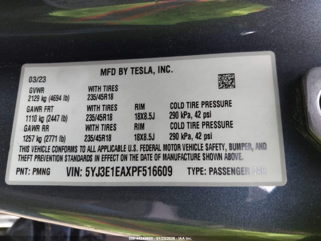 2023 TESLA MODEL 3 5YJ3E1EAXPF516609 Photo 8