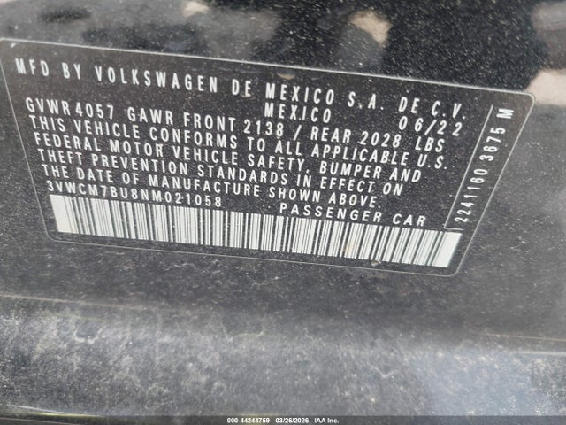 2022 VOLKSWAGEN JETTA 3VWCM7BU8NM021058 Photo 8
