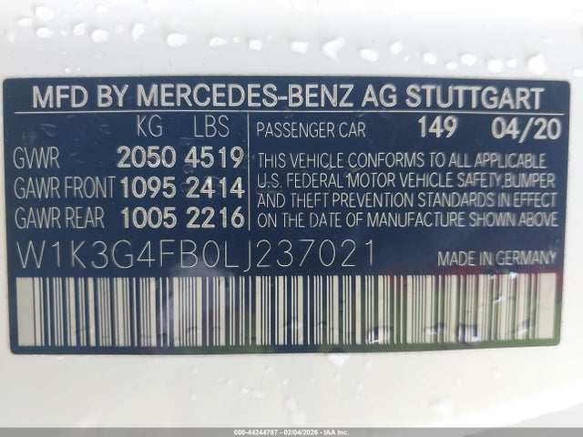 2020 MERCEDES-BENZ A 220 W1K3G4FB0LJ237021 Photo 8
