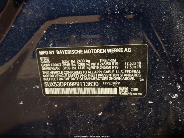 2023 BMW X3 5UX53DP09P9T13630 Photo 8