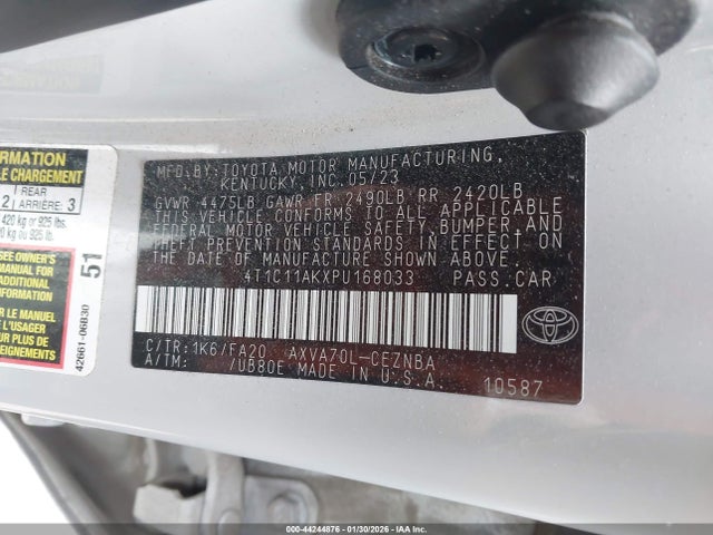 4T1C11AKXPU168033 Toyota CAMRY LE