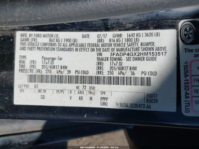 Ford FIESTA ST 2017 3FADP4GX2HM153517 Image 9