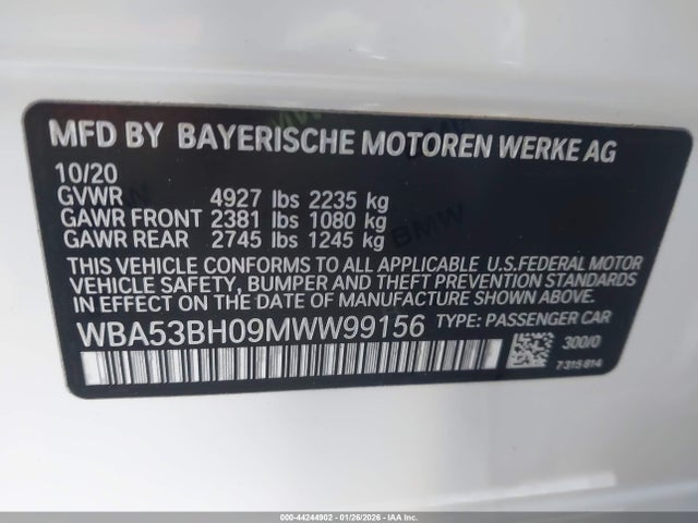 2021 BMW 530I WBA53BH09MWW99156 Photo 8
