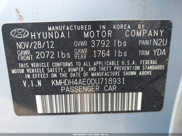 2013 HYUNDAI ELANTRA KMHDH4AE0DU718931 Photo 8