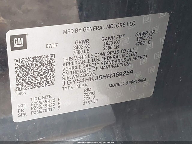 Aukcja sprzedaży 2017 Cadillac Escalade Esv Luxury, vin: 1GYS4HKJ5HR369259, numer aukcji: 44244979