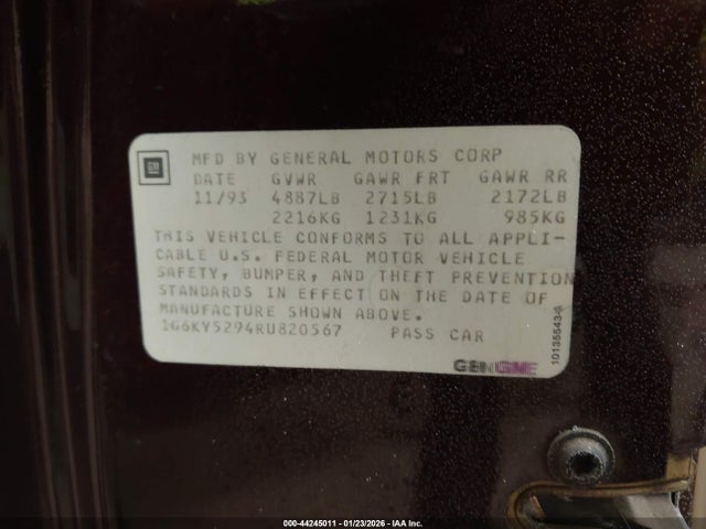 1994 CADILLAC SEVILLE 1G6KY5294RU820567 Photo 8