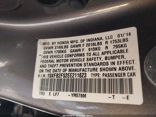 Honda Civic Lx 2014 19XFB2F52EE211623 Image 9