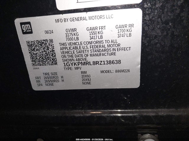 1GYKPMRL8RZ138638 Cadillac Lyriq Tech W/1sa