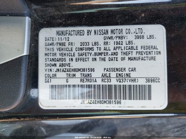 2013 NISSAN 370Z JN1AZ4EH8DM381596 Photo 8