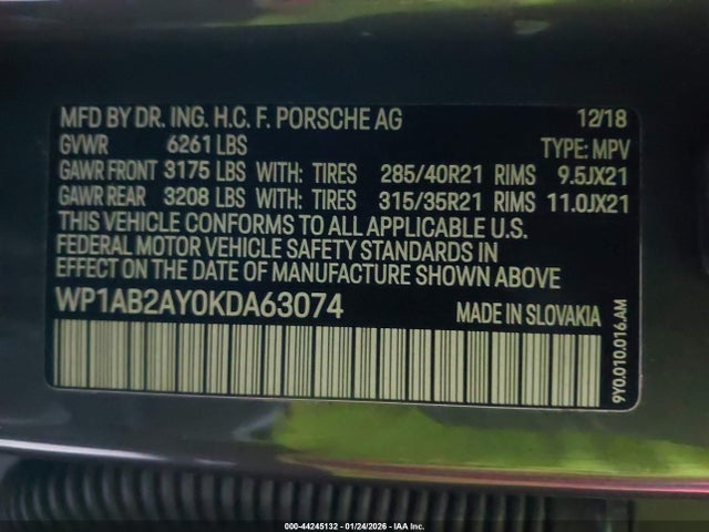 2019 PORSCHE CAYENNE WP1AB2AY0KDA63074 Photo 8