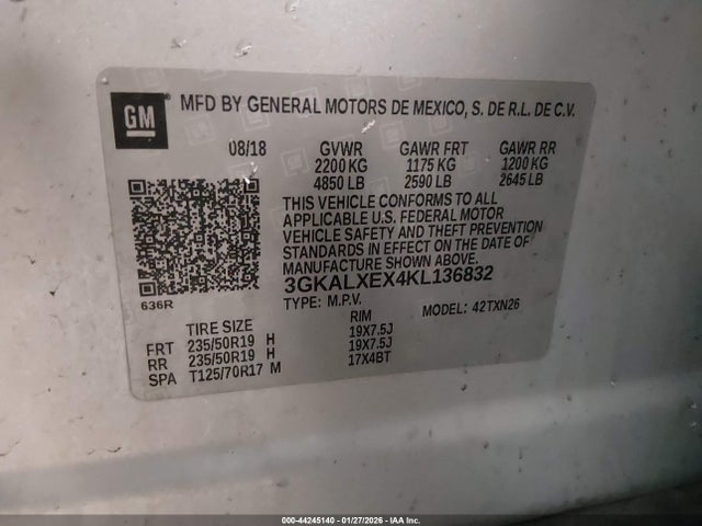 Aukcja sprzedaży 2019 Gmc Terrain Denali, vin: 3GKALXEX4KL136832, numer aukcji: 44245140