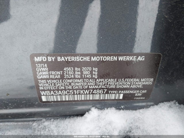 2015 BMW 335I WBA3A9C51FKW74867 Photo 8