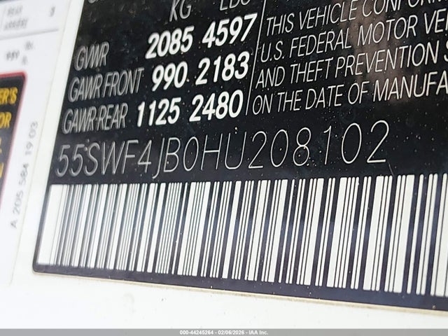 55SWF4JB0HU208102 Mercedes-Benz C 300