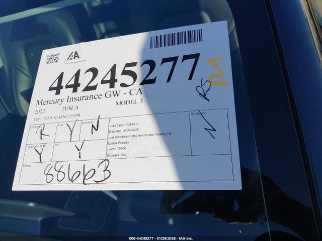 Tesla Model 3 Rear-wheel Drive 2022 5YJ3E1EA8NF253498 Image 20