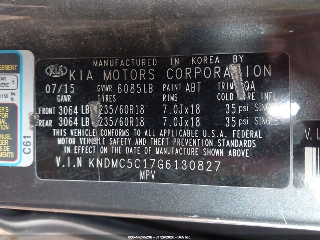 KNDMC5C17G6130827 KIA Sedona Sx
