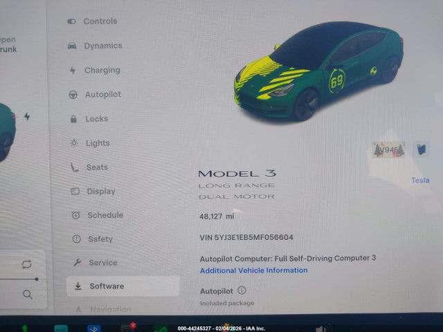 2021 TESLA MODEL 3 5YJ3E1EB5MF056604 Photo 6