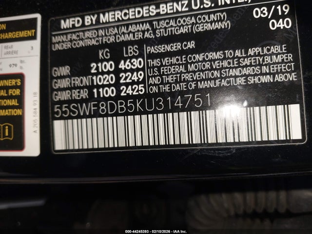 2019 MERCEDES-BENZ C 300 55SWF8DB5KU314751 Photo 8