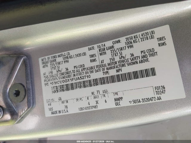 1FMCU0GX1FUA52710 Ford ESCAPE SE