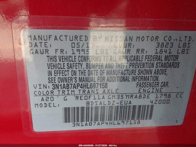 3N1AB7AP4HL697158 Nissan SENTRA SV