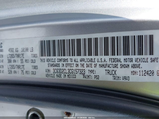 Продажа на аукционе авто 2012 Ram 3500 St, vin: 3C63D2CL3CG157323, номер лота: 44245522