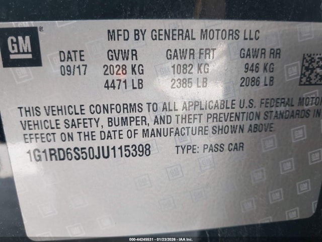 1G1RD6S50JU115398 Chevrolet Volt Premier