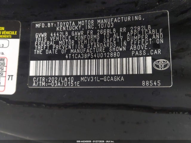 2004 TOYOTA CAMRY SOLARA 4T1CA38P54U012880 Photo 8