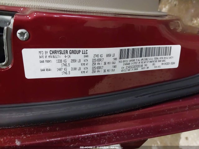 Продажа на аукционе авто 2014 Dodge Grand Caravan Sxt, vin: 2C4RDGCG6ER393108, номер лота: 44245612