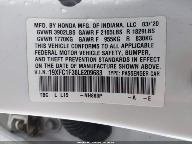 19XFC1F36LE209683 Honda CIVIC EX