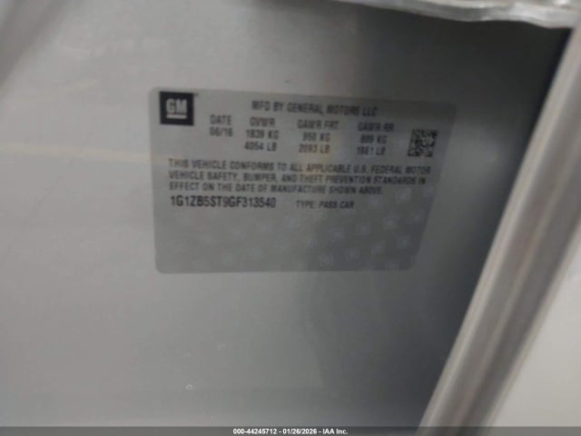 1G1ZB5ST9GF313540 Chevrolet MALIBU LS