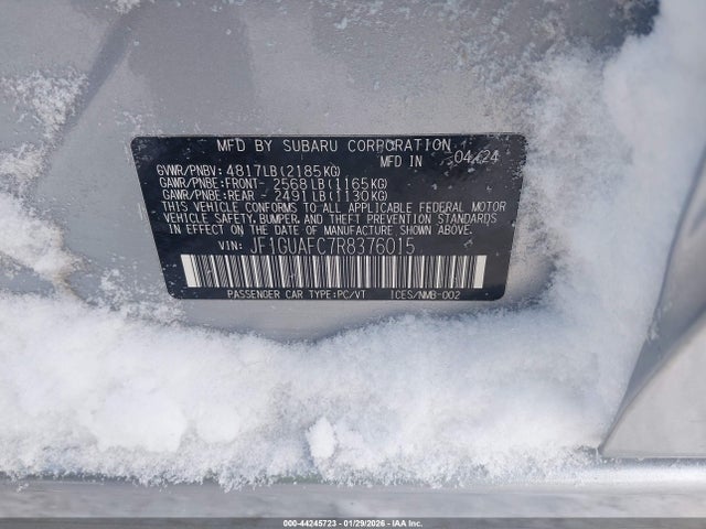 Продажа на аукционе авто 2024 Subaru Impreza Sport 5-door, vin: JF1GUAFC7R8376015, номер лота: 44245723