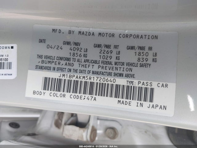 JM1BPAKM5R1720640 Mazda Mazda3 2.5 S Select Sport