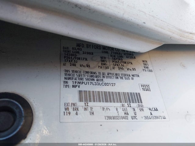 2003 FORD EXPEDITION 1FMPU17L33LC02127 Photo 8