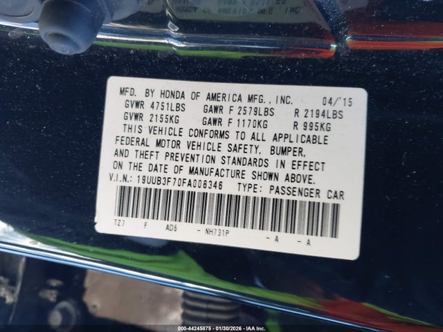 Продаж на аукціоні авто 2015 Acura Tlx V6 Advance, vin: 19UUB3F70FA008346, номер лоту: 44245875